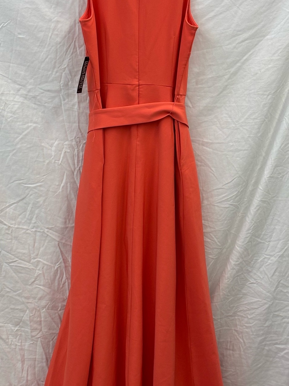 New York & Company Coral-Orange Sleeveless Jumpsuit - Picture 3 of 6